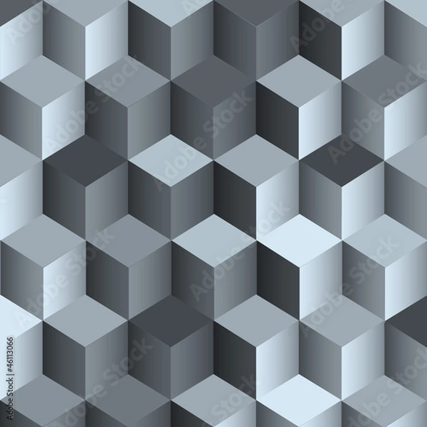 Fototapeta 3d monochrome background with cube
