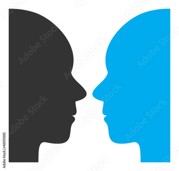 Fototapeta Dual faces icon with flat style. Isolated vector dual faces icon illustrations, simple style.