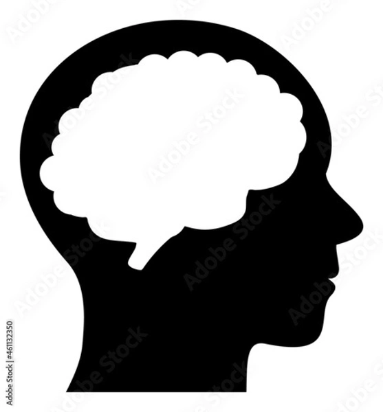 Fototapeta Head brain icon with flat style. Isolated vector head brain icon illustrations, simple style.