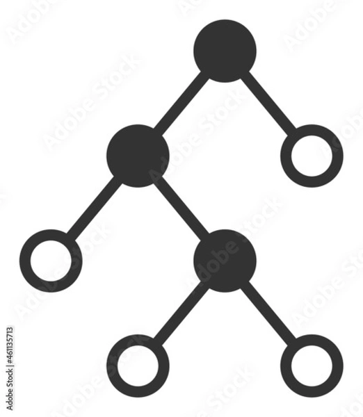 Fototapeta Binary chart nodes icon with flat style. Isolated vector binary chart nodes icon illustrations, simple style.
