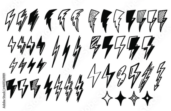Obraz Bolt thunderbolt lightning charge vector icon pack editable
