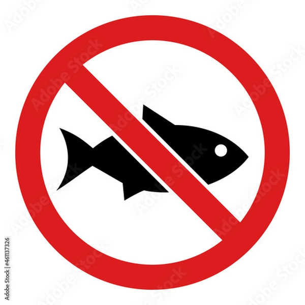 Fototapeta Forbidden fish icon with flat style. Isolated vector forbidden fish icon illustrations, simple style.