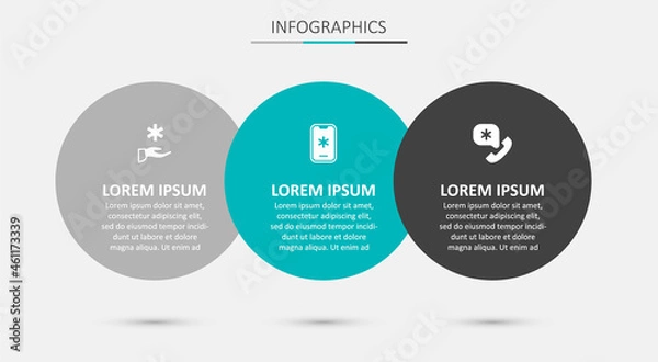 Fototapeta Set Emergency call 911, Cross hospital medical and . Business infographic template. Vector