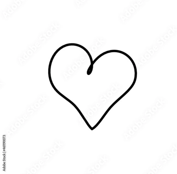 Fototapeta Abstract heart as continuous line drawing on white background. Vector