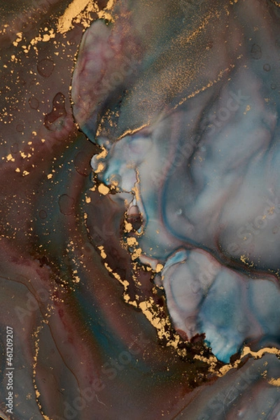 Obraz Fluid Art . Abstract colorful background, wallpaper. Mixing acrylic paints. Modern art. Marble texture. Alcohol ink colors translucent