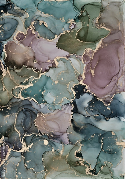 Obraz Fluid Art . Abstract colorful background, wallpaper. Mixing acrylic paints. Modern art. Marble texture. Alcohol ink colors translucent