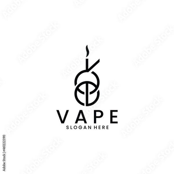 Obraz Minimalist, simple and modern vape logo vector.