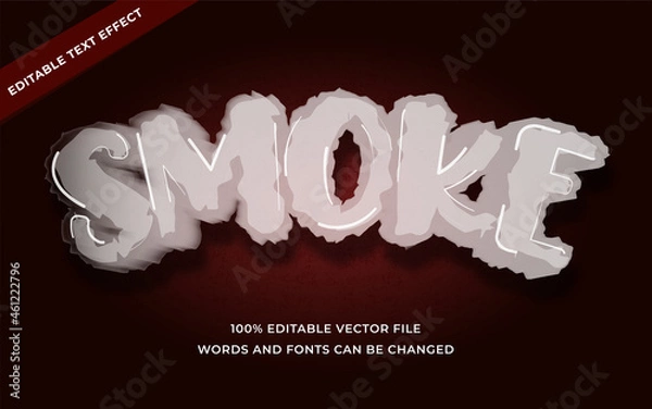 Fototapeta smoke editable text effect for illustrator, 3D text effect