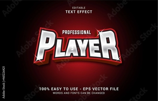 Fototapeta editable text effect, Professional Player style