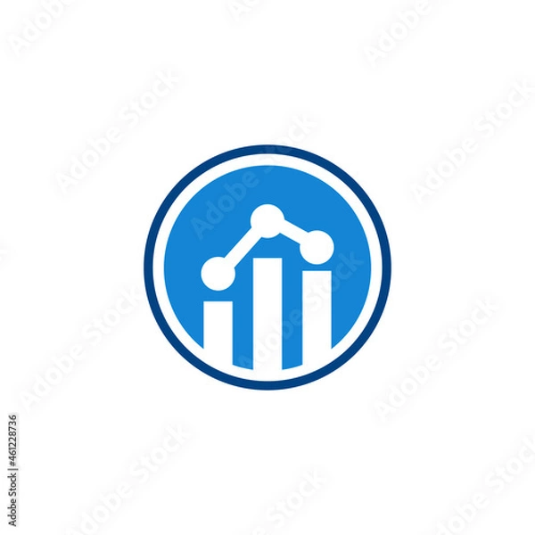 Fototapeta Building analytics , flat minimalist logo design vector , in white background.