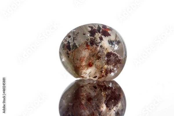 Fototapeta Macro mineral stone Quartz aquarium on a white background