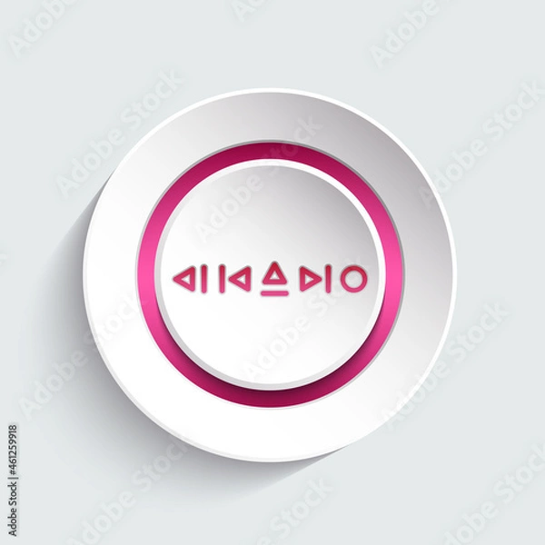 Fototapeta Music button design element for your website, page, template, layout. Graphic design creative element. Vector illustration.