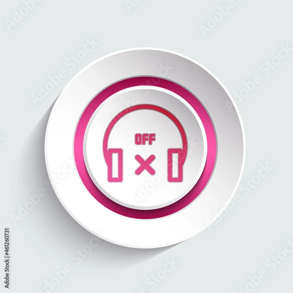 Fototapeta Headphones modern style button for your website, app, page, template, layout design. Vector illustration.