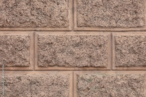 Obraz Кладка из ровного и красивого камня и кирпича. Архитектура и дизайн каменной стены для строительства дома