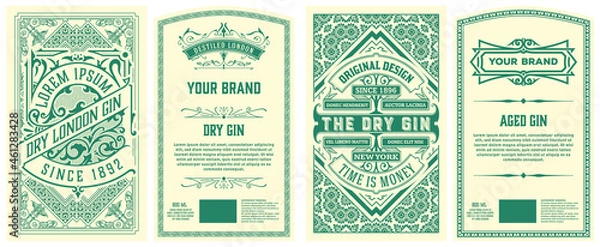 Obraz Set of 2 vintage labels for packing