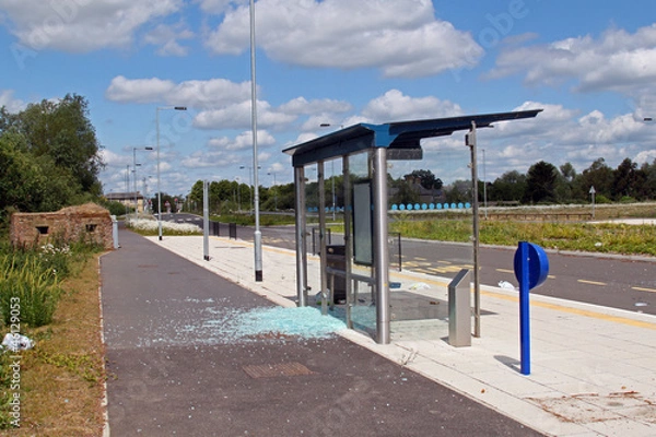 Obraz Vandalised bus stop