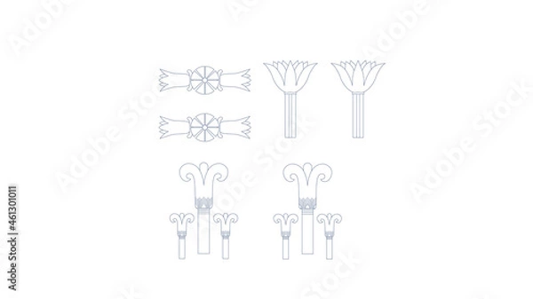 Fototapeta Egypt ornamental elements set. Ornamental elements of Ancient Egypt.