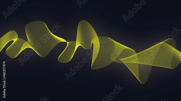 Fototapeta Abstract vector smooth color wave. Blue flow curve motion illustration. Smoke design. Vector lines.
