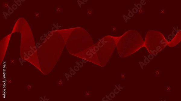 Fototapeta Abstract vector smooth color wave. Blue flow curve motion illustration. Smoke design. Vector lines.