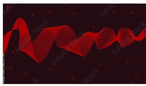 Fototapeta Abstract vector smooth color wave. Blue flow curve motion illustration. Smoke design. Vector lines.