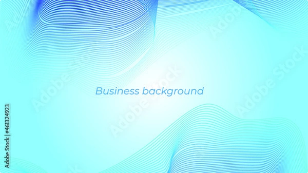Fototapeta Abstract vector smooth color wave. Blue flow curve motion illustration. Smoke design. Vector lines.