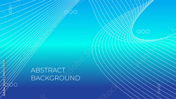 Fototapeta Abstract vector smooth color wave. Blue flow curve motion illustration. Smoke design. Vector lines.