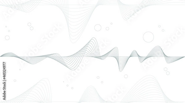 Fototapeta Abstract vector smooth color wave. Blue flow curve motion illustration. Smoke design. Vector lines.
