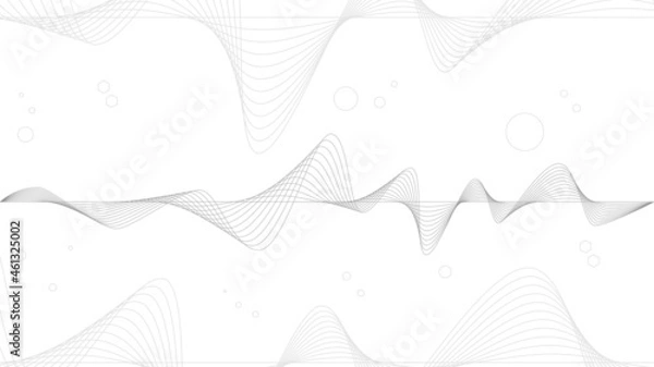 Fototapeta Abstract vector smooth color wave. Blue flow curve motion illustration. Smoke design. Vector lines.