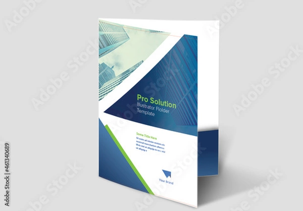 Fototapeta Business Folder Presentation with Gradient Blue Accents