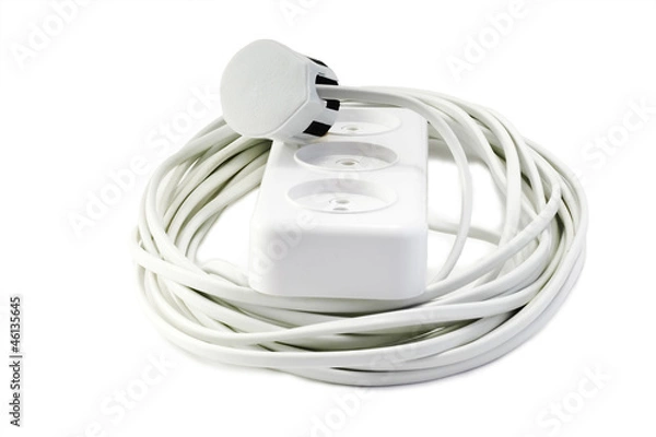 Obraz extension cord with plugs and socket