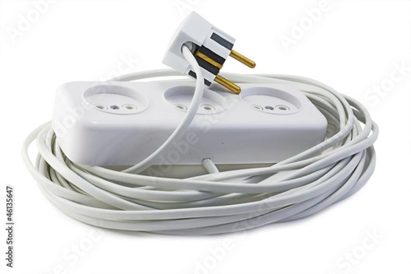 Obraz extension cord with plugs and socket