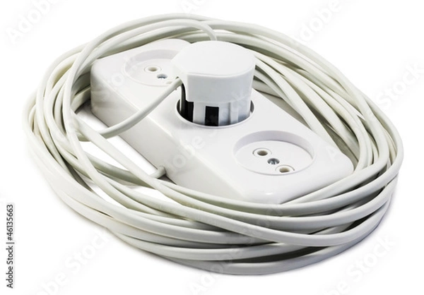 Obraz extension cord with plugs and socket