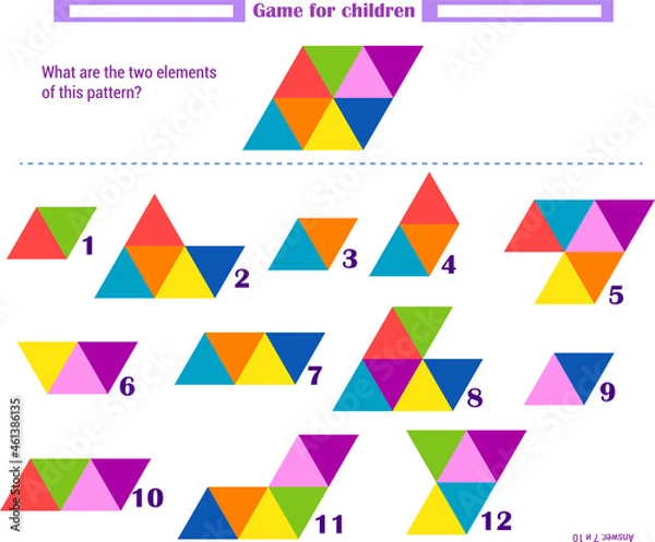 Obraz   Logic game for children. What elements does the pattern consist of 