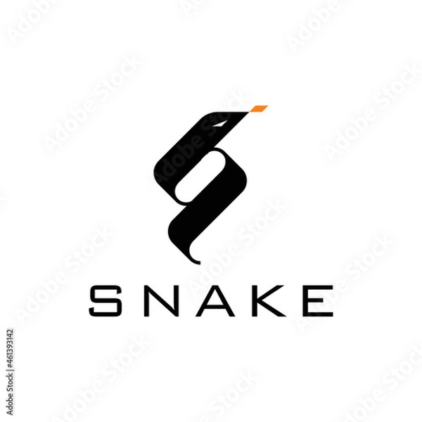 Obraz Abstract snake simple illustration logo template