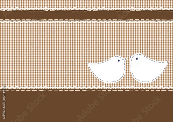 Obraz Postkarte Karo, Vogelpärchen Kuss