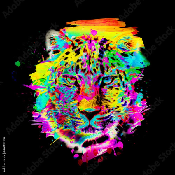 Obraz tiger head illustration color art
