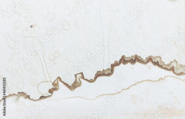 Obraz Water leakage - marks and stains on a white painted wall after rain or melting snow