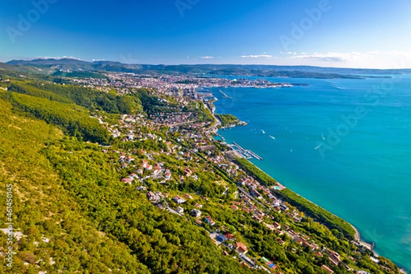 Obraz Aerial view of Trieste coastline from Monte Grisa view