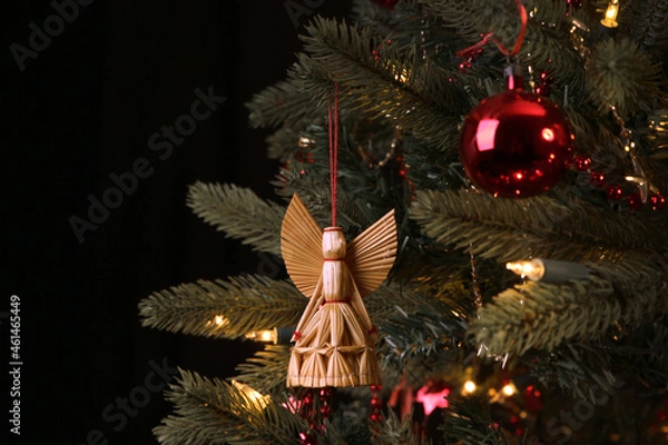 Obraz Strohengel am Weihnachtsbaum