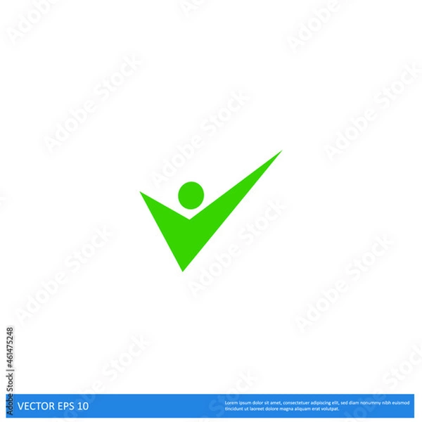 Fototapeta checkmark human shape company logo concept