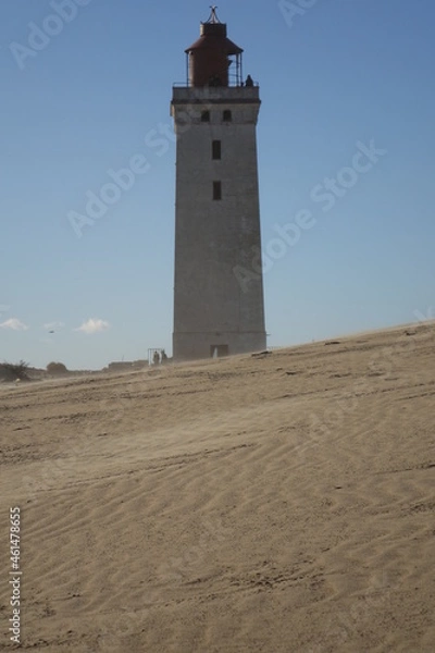 Fototapeta Famous Rubjerg Knude Fyr Lighthouse on a sunny day prior to its relocation, Jammerbugt, Lonstrup, Hjorring, Northern Jutland, Denmark

