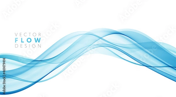 Obraz Vector abstract colorful flowing wave lines isolated on white background. Design element for wedding invitation, greeting card