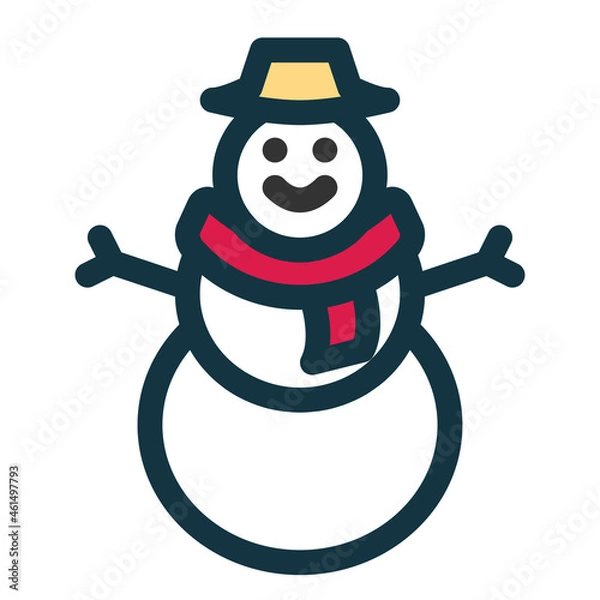 Fototapeta Snowman icon. Line icon. Vector illustration