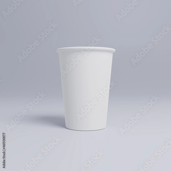 Fototapeta 하얀 일회용 테이크아웃 종이컵 및 컵뚜껑