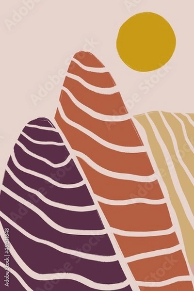 Fototapeta Design landscape, lines, unique style
