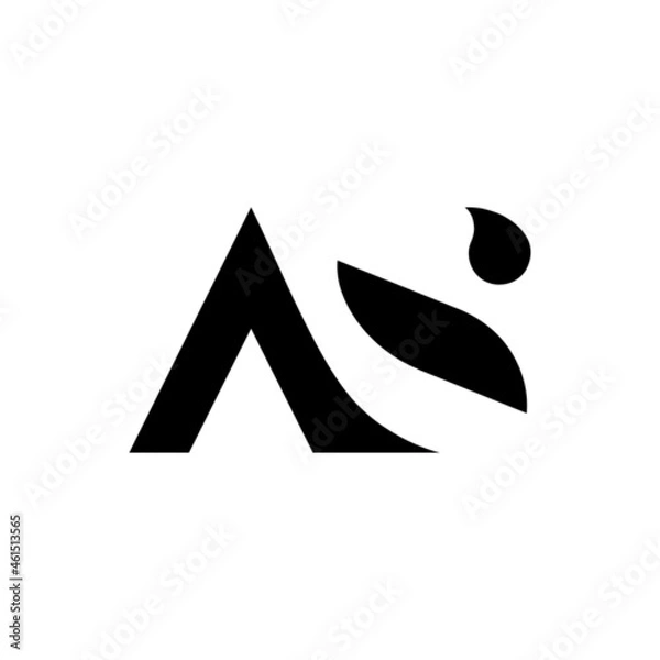 Obraz Modern creative monogram initials AS Logo Design