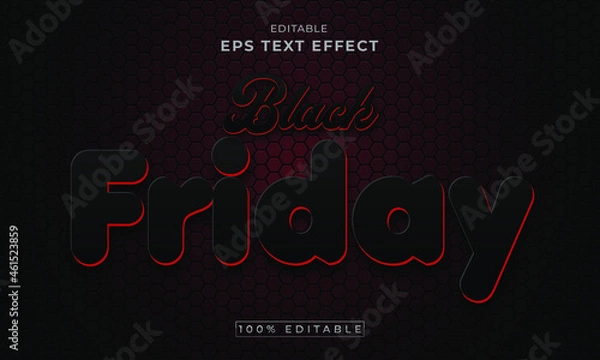 Fototapeta Black friday editable 3d text effect Design
