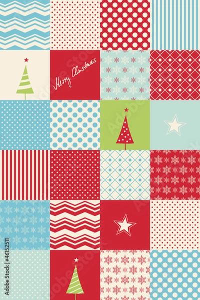 Fototapeta patchwork christmas card