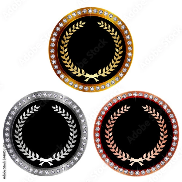 Fototapeta メダル　ローレル　ダイヤモンド　フレーム