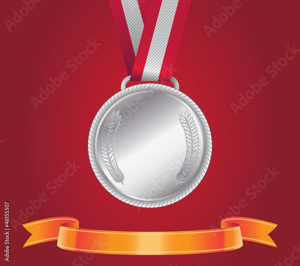 Obraz Silver Medal, vector